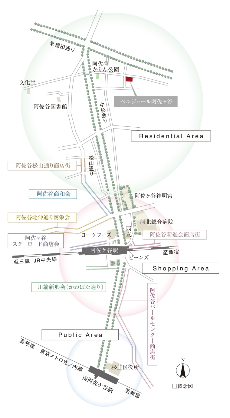 ベルジュール阿佐ヶ谷 周辺地図